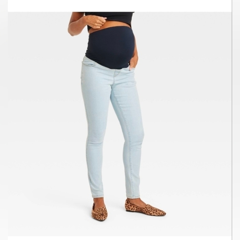 Isabel Maternity By Ingrid Women's Over Belly Active   Skinny Jeans